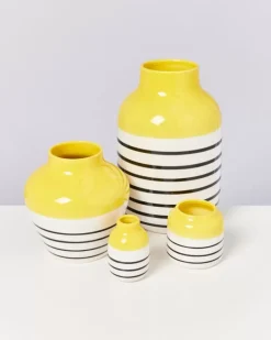 Best Nuno Vase S Gelb Schwarz Gestreift Nuno S