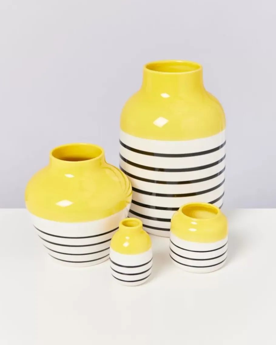 Best Nuno Vase S Gelb Schwarz Gestreift Nuno S