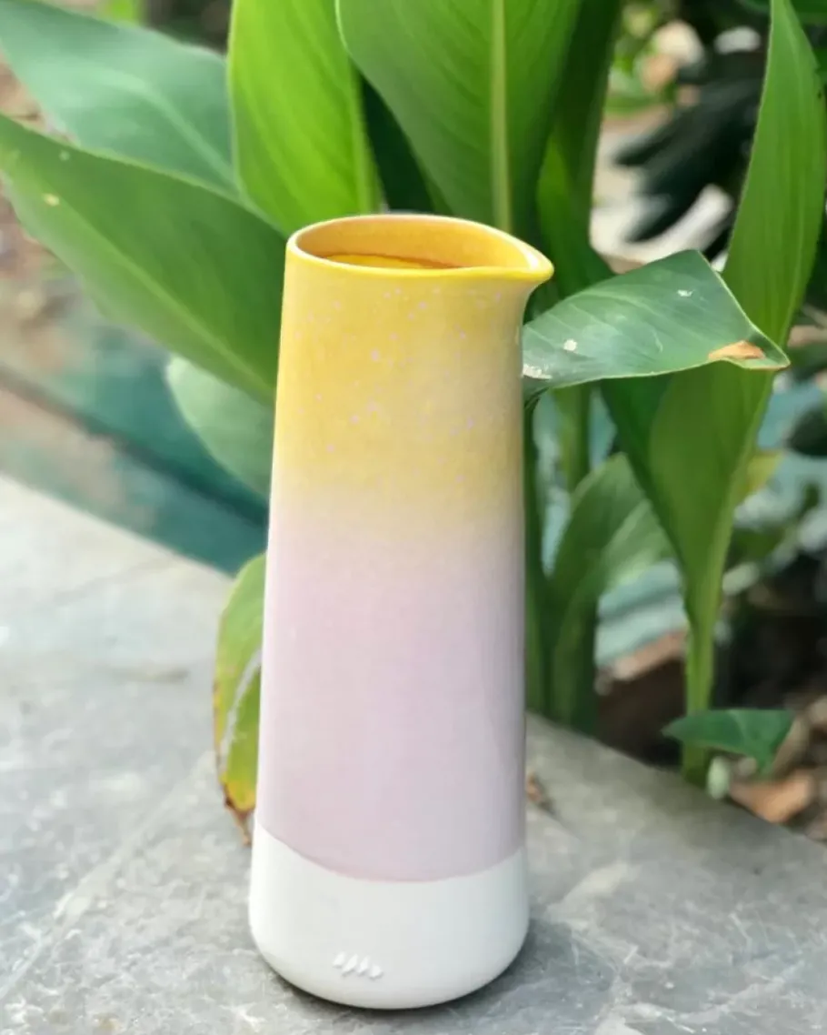 Cheap Pinguim Karaffe Gelb Rosa Gesprenkelt Karaffen
